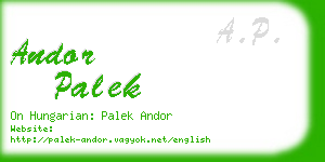 andor palek business card